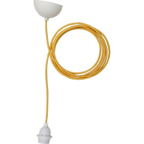 Câble textile blanc et rosace conique pour suspension, 2m, douille E27 -  Umage