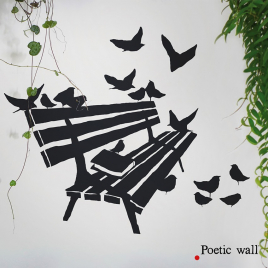 Sticker mural dessin original et poétique - Planète arbre – POETIC WALL